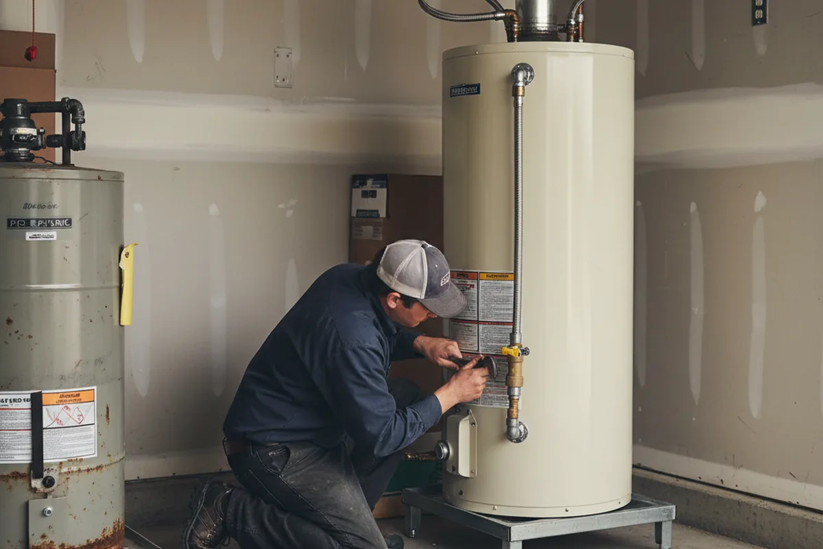 Water heater and shutoff valve replacement in Kenna