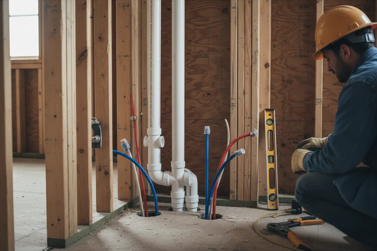 Drain and supply rough-in during Toilet Repair and Installation in Kenna